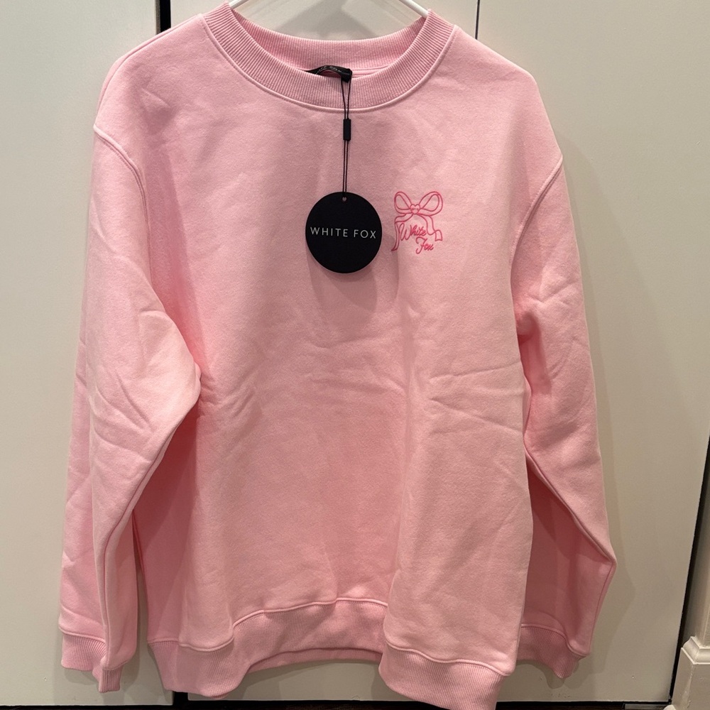NWT White Fox Love You Forever Pink Crewneck